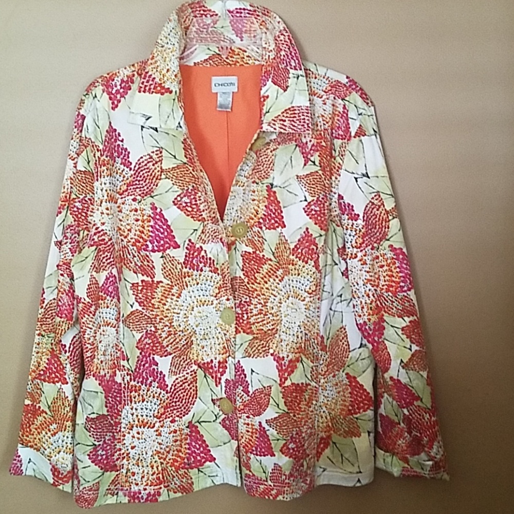 Chicos Cotton Sequined Jacket - image 1